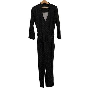 Banana Republic Black polka dot long sleeve jumpsuit 8